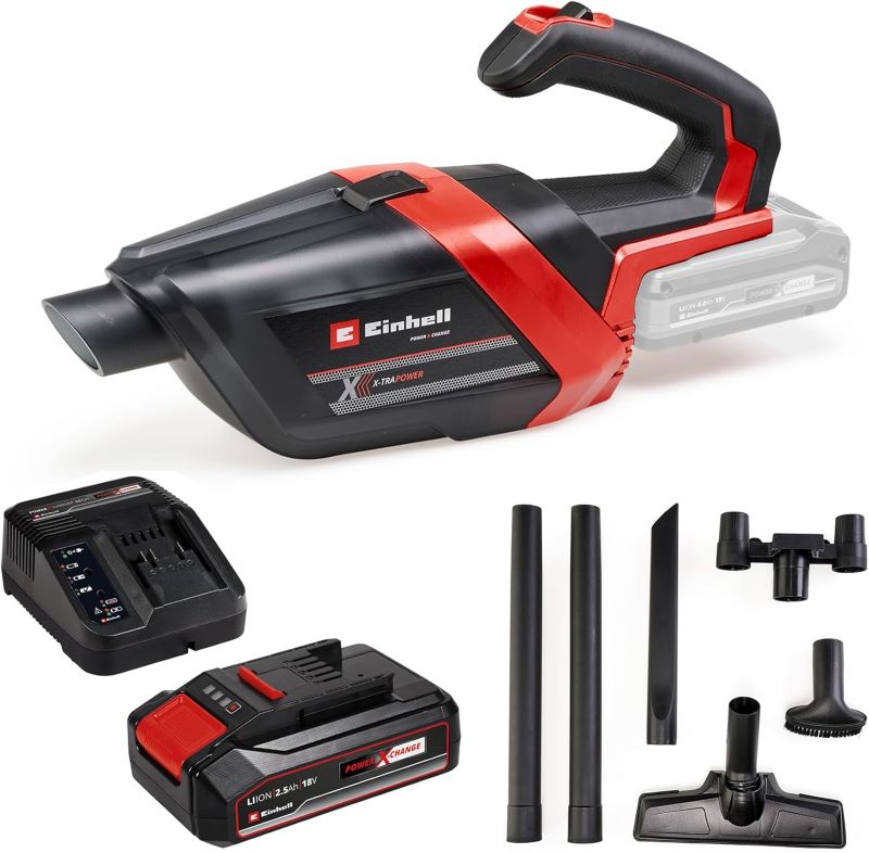 Einhell TE-HV 18/06 Li Akku-Handstaubsauger mit Akku, Ladegerät und Zubehör